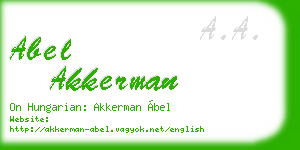 abel akkerman business card